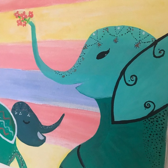 Elephant painted canvas - Picture 7 of 8